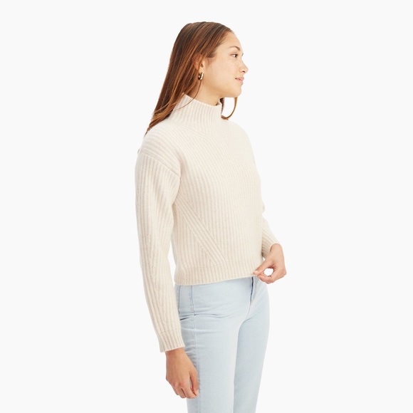 Naadam Merino Wool Cashmere Fisherman Turtleneck Winter White Women's size Small - Picture 3 of 11